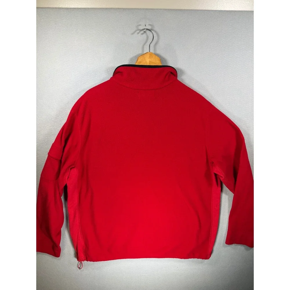 VTG Polo Ralph Lauren Mens XL Red Polartec Fleece 1/4 Zip 2006 Ski Patch Red